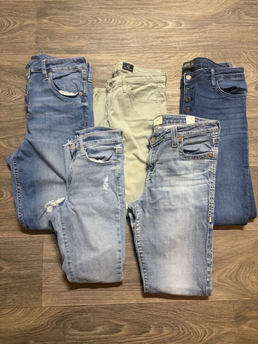 5lb Craft Lot Big Star AG Gap Various Denim Blue Jeans Distressed DIY Upcycle